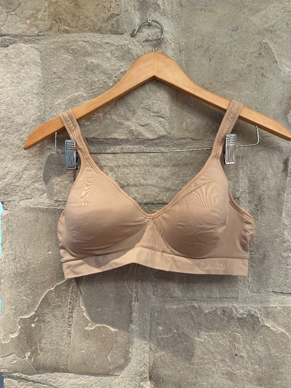 Splendid Women's Wireless Comfort Bra Nude Beige Molded Cups Size Medium